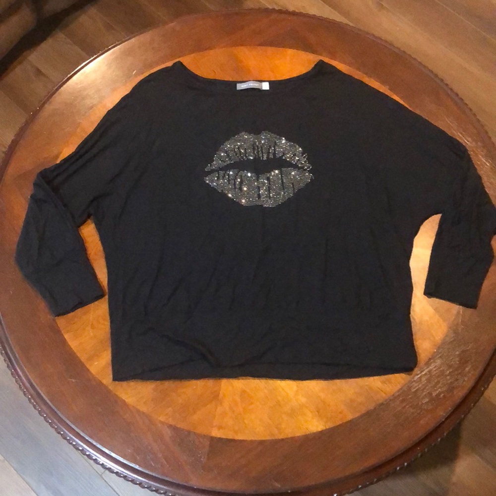 Mint Velvet Sequin Lips Lightweight Sweatshirt XL